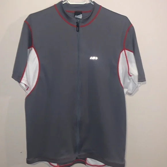 Reflective Louis Garneau Cycling Full Zip Jersey Shirt With 3 Pockets - Picture 2 of 6